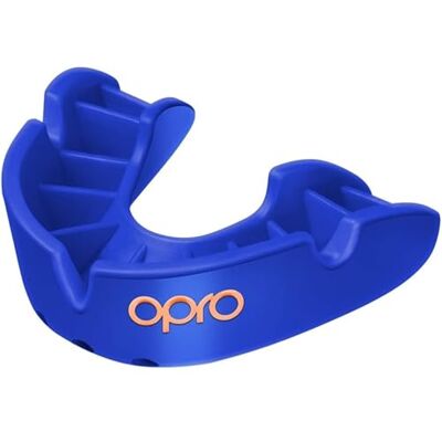 Opro Bronze Level Protège-dents de sport pour adultes et enfants avec étui et dispositif de fixation, pour hockey, crosse, rugby, MMA, boxe et autres sports de contact et de combat (bleu, adulte) Opro Bronze Level Protège-dents de sport pour adultes et enfants avec étui et dispositif de fixation, pour hockey, crosse, rugby, MMA, boxe et autres sports de contact et de combat (bleu, adulte)
