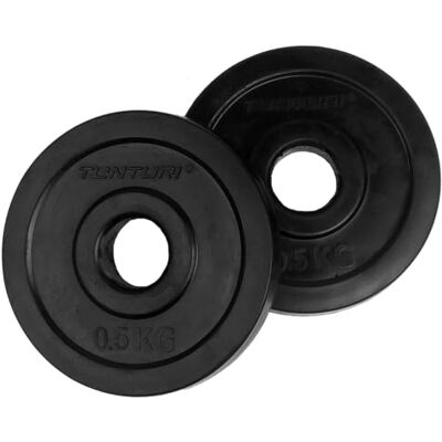 Tunturi Lot de 2 plaques en caoutchouc unisexes 0,5 kg Noir Tunturi Lot de 2 plaques en caoutchouc unisexes 0,5 kg Noir
