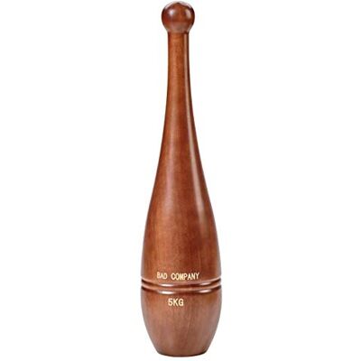 Bad Company Wooden Indian Club Bell I Balançoire en bois pressé avec joint I 5 kg Bad Company Wooden Indian Club Bell I Balançoire en bois pressé avec joint I 5 kg