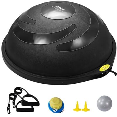 VEVOR Balle d'Équilibre Bleu/Noir/Gris/Rose/Pourpre, Demi-ballon Fitness 58/62/66cm avec Bandes d'Exercice et Pompe à Pied, Planche d'Exercice de Yoga Gym Gonflable, Capacité 300 kg VEVOR Balle d'Équilibre Bleu/Noir/Gris/Rose/Pourpre, Demi-ballon Fitness 58/62/66cm avec Bandes d'Exercice et Pompe à Pied, Planche d'Exercice de Yoga Gym Gonflable, Capacité 300 kg