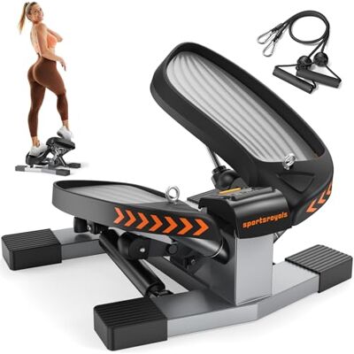 Sportsroyals Stepper d'escalier pour exercices Stepper torsadé avec bandes de résistance et capacité de poids de 150 kg Sportsroyals Stepper d'escalier pour exercices Stepper torsadé avec bandes de résistance et capacité de poids de 150 kg