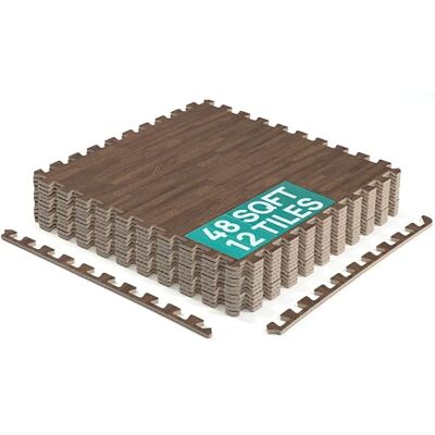 Yes4All P7EF Tapis d'exercice en mousse emboîtables – Couvre 24, 48 et 100 m² (multicolore) (G. 24 pieds carrés (12 carreaux) – Bois de chêne foncé) Yes4All P7EF Tapis d'exercice en mousse emboîtables – Couvre 24, 48 et 100 m² (multicolore) (G. 24 pieds carrés (12 carreaux) – Bois de chêne foncé)