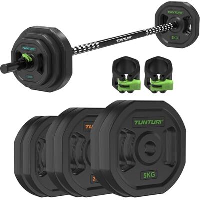Tunturi Aerobic Pump Set d'haltères 20 kg Avec barre d'haltères avec disques Avec application de fitness gratuite Tunturi Aerobic Pump Set d'haltères 20 kg Avec barre d'haltères avec disques Avec application de fitness gratuite
