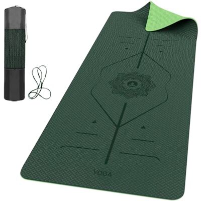 ROMIX Tapis de Yoga Antidérapant Écologique Avec Lignes d'Alignement 6mm, Tapis Yoga Professionnel Pour Poses Précises Méditation, Hommes Femmes Enfants Tapis d'exercice, Yoga Mat ROMIX Tapis de Yoga Antidérapant Écologique Avec Lignes d'Alignement 6mm, Tapis Yoga Professionnel Pour Poses Précises Méditation, Hommes Femmes Enfants Tapis d'exercice, Yoga Mat