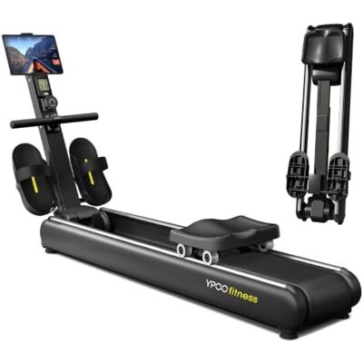 YPOO Rameur Magnétique, Rameur Pliable pour Maison, 16 Niveaux de Résistance, Rameur Silencieux à Double Rail, Charge Maximale 159 kg, Écran LCD, Support Téléphone et Siège Confortable Double rail coulissant Écran LCD, siège rembourré, rameur support d' YPOO Rameur Magnétique, Rameur Pliable pour Maison, 16 Niveaux de Résistance, Rameur Silencieux à Double Rail, Charge Maximale 159 kg, Écran LCD, Support Téléphone et Siège Confortable Double rail coulissant Écran LCD, siège rembourré, rameur support d'