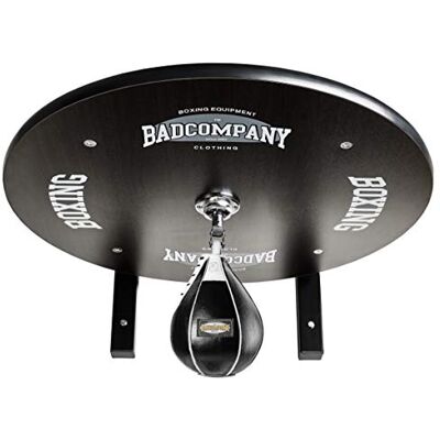 Bad Company Kit de plate-forme Speedball professionnel avec roulement à billes rotatif noir et cuir Ampoule de boxe moyenne Pour montage mural BCA-39 Bad Company Kit de plate-forme Speedball professionnel avec roulement à billes rotatif noir et cuir Ampoule de boxe moyenne Pour montage mural BCA-39