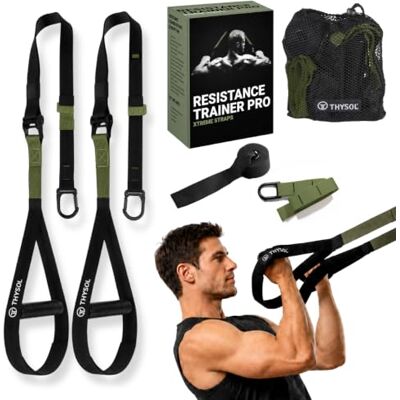 THYSOL ® Sangles de Résistance Pro Xtreme Ensemble d'Entraînement Avec Ancrage de Porte Réglable Pour Domicile, Voyages, Intérieur et Extérieur THYSOL ® Sangles de Résistance Pro Xtreme Ensemble d'Entraînement Avec Ancrage de Porte Réglable Pour Domicile, Voyages, Intérieur et Extérieur