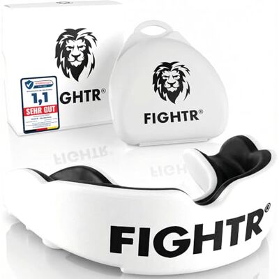 FIGHTR Protège-dents de qualité supérieure Respiration idéale et facilement réglable Protège-dents de sport pour boxe, MMA, Muay Thai, hockey et arts martiaux Avec boîte hygiénique FIGHTR Protège-dents de qualité supérieure Respiration idéale et facilement réglable Protège-dents de sport pour boxe, MMA, Muay Thai, hockey et arts martiaux Avec boîte hygiénique