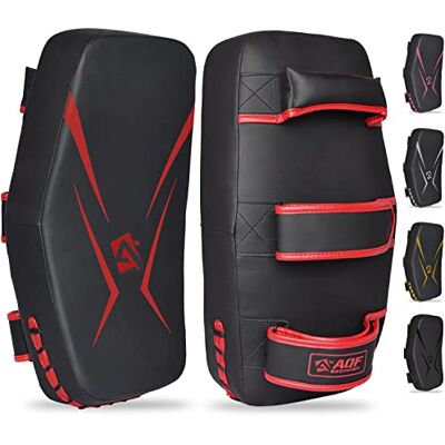 AQF Coussinets thaïlandais pour kickboxing, Muay Thai avec poignée solide, bouclier de frappe incurvé en cuir Maya Hide pour boxe, MMA, arts martiaux, taekwondo, entraînement, combat, sports, genoux, AQF Coussinets thaïlandais pour kickboxing, Muay Thai avec poignée solide, bouclier de frappe incurvé en cuir Maya Hide pour boxe, MMA, arts martiaux, taekwondo, entraînement, combat, sports, genoux,
