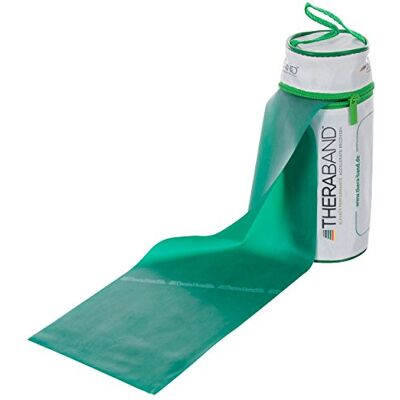 Theraband Thera-Band Elastique de gymnastique 2,5 m Avec pochette zippée Vert Theraband Thera-Band Elastique de gymnastique 2,5 m Avec pochette zippée Vert