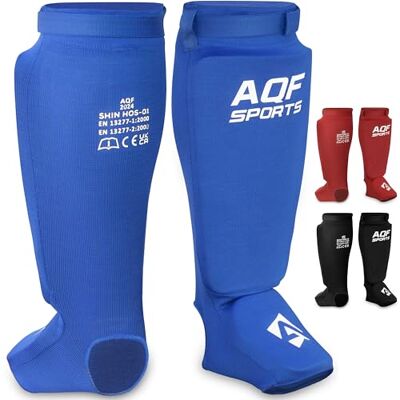 AQF Protège-tibias pour kickboxing, Muay Thai, MMA Instep, EVA rembourré, entraînement d'arts martiaux, boxe, équipement de protection élastique pour les jambes, karaté, BJJ, Taekwondo CE, UKCA SATRA AQF Protège-tibias pour kickboxing, Muay Thai, MMA Instep, EVA rembourré, entraînement d'arts martiaux, boxe, équipement de protection élastique pour les jambes, karaté, BJJ, Taekwondo CE, UKCA SATRA
