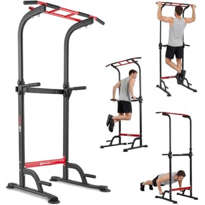 HS HOP-SPORT Hop-Sport Power Tower HS-2012K avec station de dips, tour de musculation multifonction complet avec barre de traction réglable, Chaise Romaine avec charge max. 150 kg HS HOP-SPORT Hop-Sport Power Tower HS-2012K avec station de dips, tour de musculation multifonction complet avec barre de traction réglable, Chaise Romaine avec charge max. 150 kg