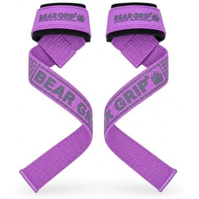 BEAR GRIP Sangles – Sangles rembourrées en néoprène de qualité supérieure à double couture pour haltérophilie, accessoires de gym pour homme et femme, adhérence avancée en gel, 100 % coton, extra BEAR GRIP Sangles – Sangles rembourrées en néoprène de qualité supérieure à double couture pour haltérophilie, accessoires de gym pour homme et femme, adhérence avancée en gel, 100 % coton, extra