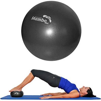 Mambo Max MVS Balle de gymnastique souple de 21-23 cm + 2 bouchons + paille, pour pilates et gymnastique Noir Mambo Max MVS Balle de gymnastique souple de 21-23 cm + 2 bouchons + paille, pour pilates et gymnastique Noir