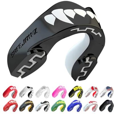 SAFEJAWZ Protège-dents de sport pour adultes et enfants Pour tous les sports de plein contact y compris le rugby, le MMA, les arts martiaux, le kickboxing, le judo, le hockey et la boxe SAFEJAWZ Protège-dents de sport pour adultes et enfants Pour tous les sports de plein contact y compris le rugby, le MMA, les arts martiaux, le kickboxing, le judo, le hockey et la boxe