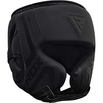 RDX NIOR Casque de boxe en cuir Maya Hide, kickboxing, MMA, arts martiaux, noir, protection du visage, boxe thaïlandaise, casque de boxe, muay thaï, taekwondo, entraînement, homme et femme RDX NIOR Casque de boxe en cuir Maya Hide, kickboxing, MMA, arts martiaux, noir, protection du visage, boxe thaïlandaise, casque de boxe, muay thaï, taekwondo, entraînement, homme et femme