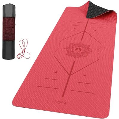 ROMIX Tapis de Yoga Antidérapant Écologique Avec Lignes d'Alignement 6mm, Tapis Yoga Professionnel Pour Poses Précises Méditation, Hommes Femmes Enfants Tapis d'exercice, Yoga Mat ROMIX Tapis de Yoga Antidérapant Écologique Avec Lignes d'Alignement 6mm, Tapis Yoga Professionnel Pour Poses Précises Méditation, Hommes Femmes Enfants Tapis d'exercice, Yoga Mat