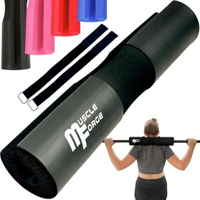 MuscleForge Coussin en Mousse avec 2 Sangles, Barbell Pad pour protéger Le Cou et Les Hanches Lors des Squats et des poussées de Hanches dans Les entraînements de Fitness Noir MuscleForge Coussin en Mousse avec 2 Sangles, Barbell Pad pour protéger Le Cou et Les Hanches Lors des Squats et des poussées de Hanches dans Les entraînements de Fitness Noir