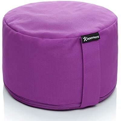 BODYMATE Coussin de yoga extra haut rond 31 cm de diamètre 20 cm de haut avec rembourrage en fourrure de sarrasin – Housse lavable en machine en 100 % coton extra épais – Coussin de méditation – BODYMATE Coussin de yoga extra haut rond 31 cm de diamètre 20 cm de haut avec rembourrage en fourrure de sarrasin – Housse lavable en machine en 100 % coton extra épais – Coussin de méditation –
