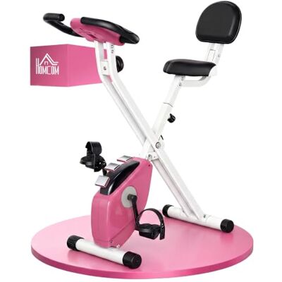 HOMCOM Vélo d'appartement pliable vélo de fitness vélo d'intérieur 8 niveaux de résistance magnétique avec dossier selle réglable écran LCD multifonction capteur fréquence cardiaque HOMCOM Vélo d'appartement pliable vélo de fitness vélo d'intérieur 8 niveaux de résistance magnétique avec dossier selle réglable écran LCD multifonction capteur fréquence cardiaque