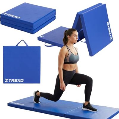 TREXO X Tapis de gymnastique pliable 180 x 60 x 5 cm Tapis de gymnastique en cuir synthétique avec 3 segments Rembourrage de 5 cm d'épaisseur Pour fitness, école et entraînement à domicile TREXO X Tapis de gymnastique pliable 180 x 60 x 5 cm Tapis de gymnastique en cuir synthétique avec 3 segments Rembourrage de 5 cm d'épaisseur Pour fitness, école et entraînement à domicile