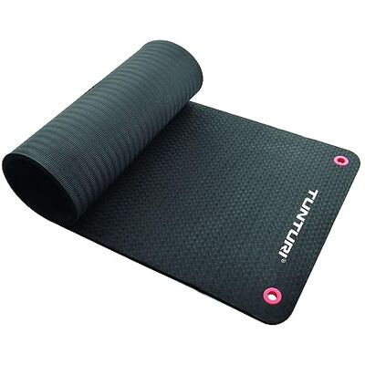 Tunturi Tapis de gymnastique extra épais 1,5 cm, 180 cm, noir, tapis de yoga à suspendre Tunturi Tapis de gymnastique extra épais 1,5 cm, 180 cm, noir, tapis de yoga à suspendre