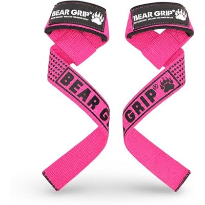 BEAR GRIP Sangles – Sangles rembourrées en néoprène de qualité supérieure à double couture pour haltérophilie, accessoires de gym pour homme et femme, adhérence avancée en gel, 100 % coton, extra BEAR GRIP Sangles – Sangles rembourrées en néoprène de qualité supérieure à double couture pour haltérophilie, accessoires de gym pour homme et femme, adhérence avancée en gel, 100 % coton, extra