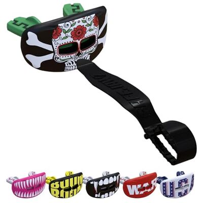 SAFEJAWZ Protection Lèvres Adulte et Junior avec étui pour Boxe, Basketball, Lacrosse, Football, MMA, Arts Martiaux, Hockey et Tous Sports de Contact (Skull) SAFEJAWZ Protection Lèvres Adulte et Junior avec étui pour Boxe, Basketball, Lacrosse, Football, MMA, Arts Martiaux, Hockey et Tous Sports de Contact (Skull)