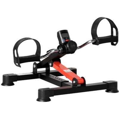HOMCOM Pédalier d'Appartement Résistance Réglable Écran LCD Acier Noir Mini Vélo d'Appartement, Hauteur Largeur Réglables, Entraînement Bras Jambes HOMCOM Pédalier d'Appartement Résistance Réglable Écran LCD Acier Noir Mini Vélo d'Appartement, Hauteur Largeur Réglables, Entraînement Bras Jambes