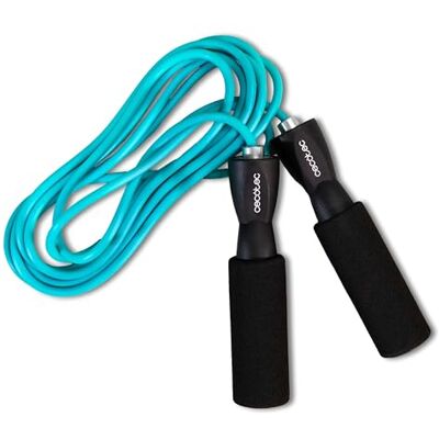 Cecotec Corde à sauter Small Fitness DrumFit Jump Rope, 295 cm de long, fabriquée en PVC, poignées ergonomiques antidérapantes, système Smooth Bearing Cecotec Corde à sauter Small Fitness DrumFit Jump Rope, 295 cm de long, fabriquée en PVC, poignées ergonomiques antidérapantes, système Smooth Bearing