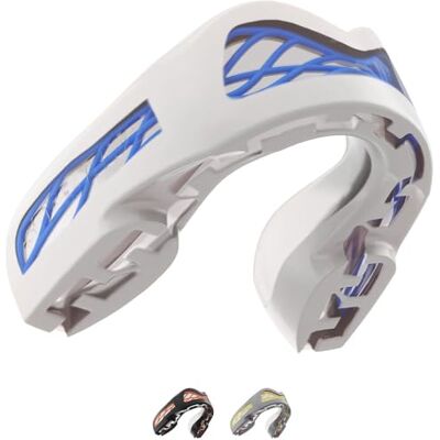 SAFEJAWZ Protection Premium Shock-Cage Sports Protège-dents Nitro pour adultes et juniors avec étui pour boxe, MMA, rugby, arts martiaux, karaté, hockey et tous les sports de contact (blanc) SAFEJAWZ Protection Premium Shock-Cage Sports Protège-dents Nitro pour adultes et juniors avec étui pour boxe, MMA, rugby, arts martiaux, karaté, hockey et tous les sports de contact (blanc)