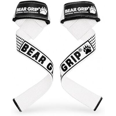 BEAR GRIP Sangles – Sangles rembourrées en néoprène de qualité supérieure à double couture pour haltérophilie, accessoires de gym pour homme et femme, adhérence avancée en gel, 100 % coton, extra BEAR GRIP Sangles – Sangles rembourrées en néoprène de qualité supérieure à double couture pour haltérophilie, accessoires de gym pour homme et femme, adhérence avancée en gel, 100 % coton, extra
