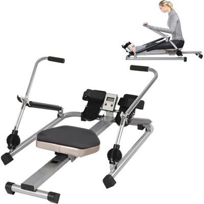 HUOMMGS Rameur pour la maison, 15 à 55 kg, résistance réglable, rameur hydraulique de fitness, jusqu'à 120 kg, appareil d'entraînement professionnel, avec bras entièrement mobiles à 360° HUOMMGS Rameur pour la maison, 15 à 55 kg, résistance réglable, rameur hydraulique de fitness, jusqu'à 120 kg, appareil d'entraînement professionnel, avec bras entièrement mobiles à 360°