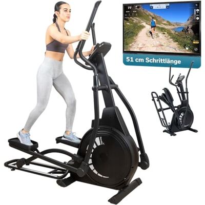 skandika Vélo elliptique Carbon P23/P20-R Vélo elliptique pour la maison, 23 programmes, compatible avec application, jusqu'à 135 kg, 16 niveaux de résistance Appareil de fitness pour entraînement skandika Vélo elliptique Carbon P23/P20-R Vélo elliptique pour la maison, 23 programmes, compatible avec application, jusqu'à 135 kg, 16 niveaux de résistance Appareil de fitness pour entraînement