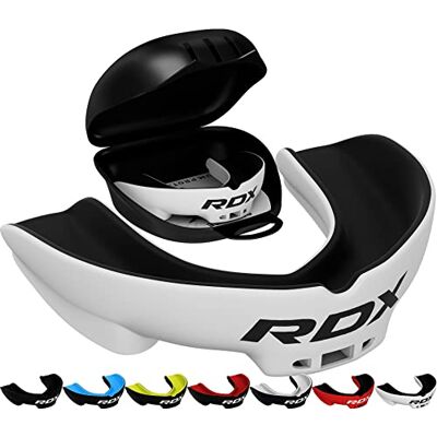 RDX Protège-Dents, Gouttière Coque Dentaire Pour Rugby, MMA, Hockey, Judo, Karaté, Arts Martiaux et Boxe, Respirant et Ajustable, Contient une boîte de rangement unique, Adultes de plus de 12 ans RDX Protège-Dents, Gouttière Coque Dentaire Pour Rugby, MMA, Hockey, Judo, Karaté, Arts Martiaux et Boxe, Respirant et Ajustable, Contient une boîte de rangement unique, Adultes de plus de 12 ans