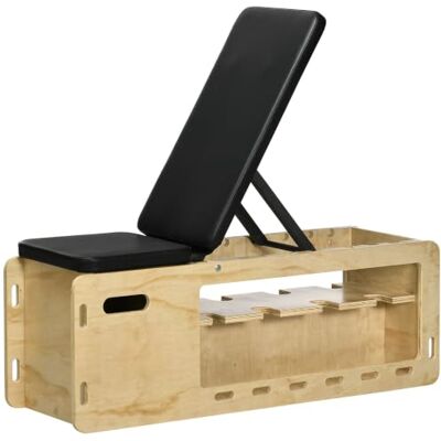 HOMCOM Soozier Banc de musculation réglable rangement corde de résistance Banc inclinable, équipement de musculation, salle de sport, entraînement de force bras et poitrine HOMCOM Soozier Banc de musculation réglable rangement corde de résistance Banc inclinable, équipement de musculation, salle de sport, entraînement de force bras et poitrine