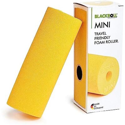 BLACKROLL MINI Le petit rouleau de massage en mousse original pour l'exercice des fascias, le fitness, le yoga et la récupération musculaire en jaune BLACKROLL MINI Le petit rouleau de massage en mousse original pour l'exercice des fascias, le fitness, le yoga et la récupération musculaire en jaune