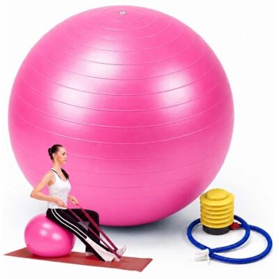 Relaxdays Ballon de gym , choix taille et couleur avec pompe, anti-éclatement, 150 kg, PVC, ballon fitness yoga & Pilates, ballon de bureau Relaxdays Ballon de gym , choix taille et couleur avec pompe, anti-éclatement, 150 kg, PVC, ballon fitness yoga & Pilates, ballon de bureau