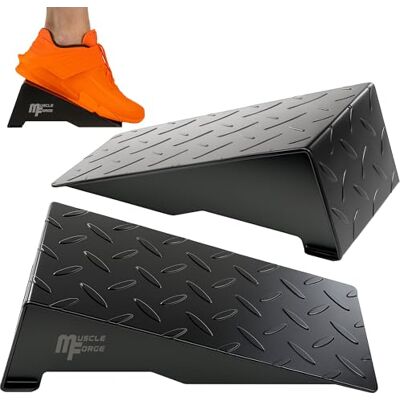 MuscleForge Planche Inclinée Acier – Slant Board pour Étirement des Mollets et Squats Profonds – Squat Wedge Block Antidérapant 20° – Accessoire Musculation, Yoga, Rééducation, Capacité 500 kg MuscleForge Planche Inclinée Acier – Slant Board pour Étirement des Mollets et Squats Profonds – Squat Wedge Block Antidérapant 20° – Accessoire Musculation, Yoga, Rééducation, Capacité 500 kg