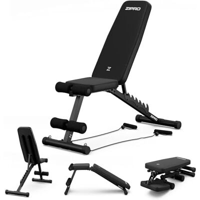 ZIPRO Banc de musculation pliable polyvalent pour exercices de banc, entraînement fitness, abdominaux, haltères, équipement de musculation: Core, Tempo, Volume, Slant, Plank, Jacked, Superset, Ripped ZIPRO Banc de musculation pliable polyvalent pour exercices de banc, entraînement fitness, abdominaux, haltères, équipement de musculation: Core, Tempo, Volume, Slant, Plank, Jacked, Superset, Ripped