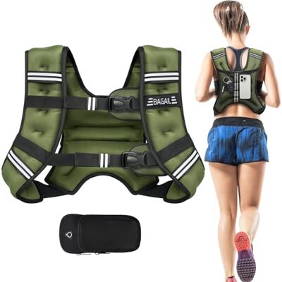 BAGAIL Gilet lesté pour la musculation, taille de poitrine réglable, poche pratique, gilets lestés en fer sable, idéal pour les entraînements de gym, le yoga et les exercices d'aérobic BAGAIL Gilet lesté pour la musculation, taille de poitrine réglable, poche pratique, gilets lestés en fer sable, idéal pour les entraînements de gym, le yoga et les exercices d'aérobic