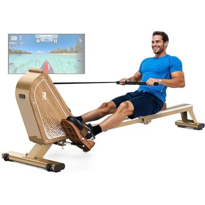 VOWVIT Rameur pour la maison OR3, rameur magnétique avec moniteur Bluetooth, 16 niveaux de résistance, rameur compact avec capacité de poids de 160 kg, rangement vertical VOWVIT Rameur pour la maison OR3, rameur magnétique avec moniteur Bluetooth, 16 niveaux de résistance, rameur compact avec capacité de poids de 160 kg, rangement vertical