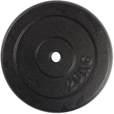 VirtuFit Disque d'haltère en fonte Poids de l'haltère 30 mm 20 kg Noir VirtuFit Disque d'haltère en fonte Poids de l'haltère 30 mm 20 kg Noir