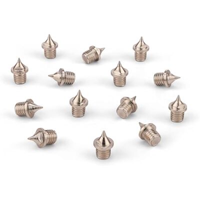 trenas HAEST Spikes Lot de 14 pointes en acier – Forme d'aiguille – 5 mm de long – Argent – Pour pistes en plastique sec – Poids : 1,3 g – Compétition et entraînement trenas HAEST Spikes Lot de 14 pointes en acier – Forme d'aiguille – 5 mm de long – Argent – Pour pistes en plastique sec – Poids : 1,3 g – Compétition et entraînement