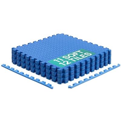 Yes4All EZR0 es4All Eva Bordures emboîtables de 3,5 m² Tapis de sol en mousse pour équipement de gym (24 gris 6 pièces), C. 12 carreaux carrés (12 carreaux) Bleu Yes4All EZR0 es4All Eva Bordures emboîtables de 3,5 m² Tapis de sol en mousse pour équipement de gym (24 gris 6 pièces), C. 12 carreaux carrés (12 carreaux) Bleu
