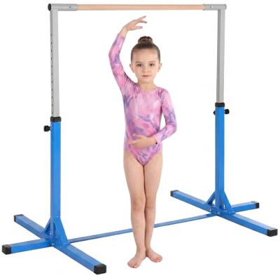 HOMCOM Barre Fixe de Gymnastique Enfant Barre de Gymnastique Hauteur réglable 13 Niveaux 92 à 150 cm Acier Bois Massif hêtre HOMCOM Barre Fixe de Gymnastique Enfant Barre de Gymnastique Hauteur réglable 13 Niveaux 92 à 150 cm Acier Bois Massif hêtre