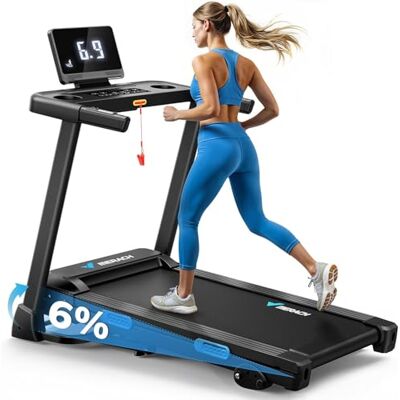 MERACH Tapis de course pour la maison, 2,5 CV avec inclinaison, 0,8-12 km/h, tapis de marche pliable, avec affichage LED, pour la maison et le bureau, équipement de fitness pour la maison, charge 136 MERACH Tapis de course pour la maison, 2,5 CV avec inclinaison, 0,8-12 km/h, tapis de marche pliable, avec affichage LED, pour la maison et le bureau, équipement de fitness pour la maison, charge 136