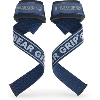 BEAR GRIP Sangles – Sangles rembourrées en néoprène de qualité supérieure à double couture pour haltérophilie, accessoires de gym pour homme et femme, adhérence avancée en gel, 100 % coton, extra BEAR GRIP Sangles – Sangles rembourrées en néoprène de qualité supérieure à double couture pour haltérophilie, accessoires de gym pour homme et femme, adhérence avancée en gel, 100 % coton, extra