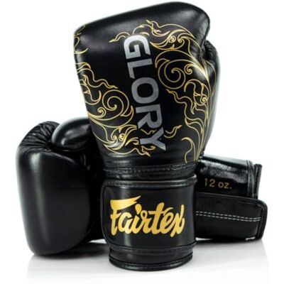 Fairtex BGVG3 X Glory Gants de boxe Velcro Noir/doré Fairtex BGVG3 X Glory Gants de boxe Velcro Noir/doré