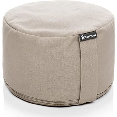 BODYMATE Coussin de yoga extra haut rond 31 cm de diamètre 20 cm de haut avec rembourrage en fourrure de sarrasin – Housse lavable en machine en 100 % coton extra épais – Coussin de méditation – BODYMATE Coussin de yoga extra haut rond 31 cm de diamètre 20 cm de haut avec rembourrage en fourrure de sarrasin – Housse lavable en machine en 100 % coton extra épais – Coussin de méditation –